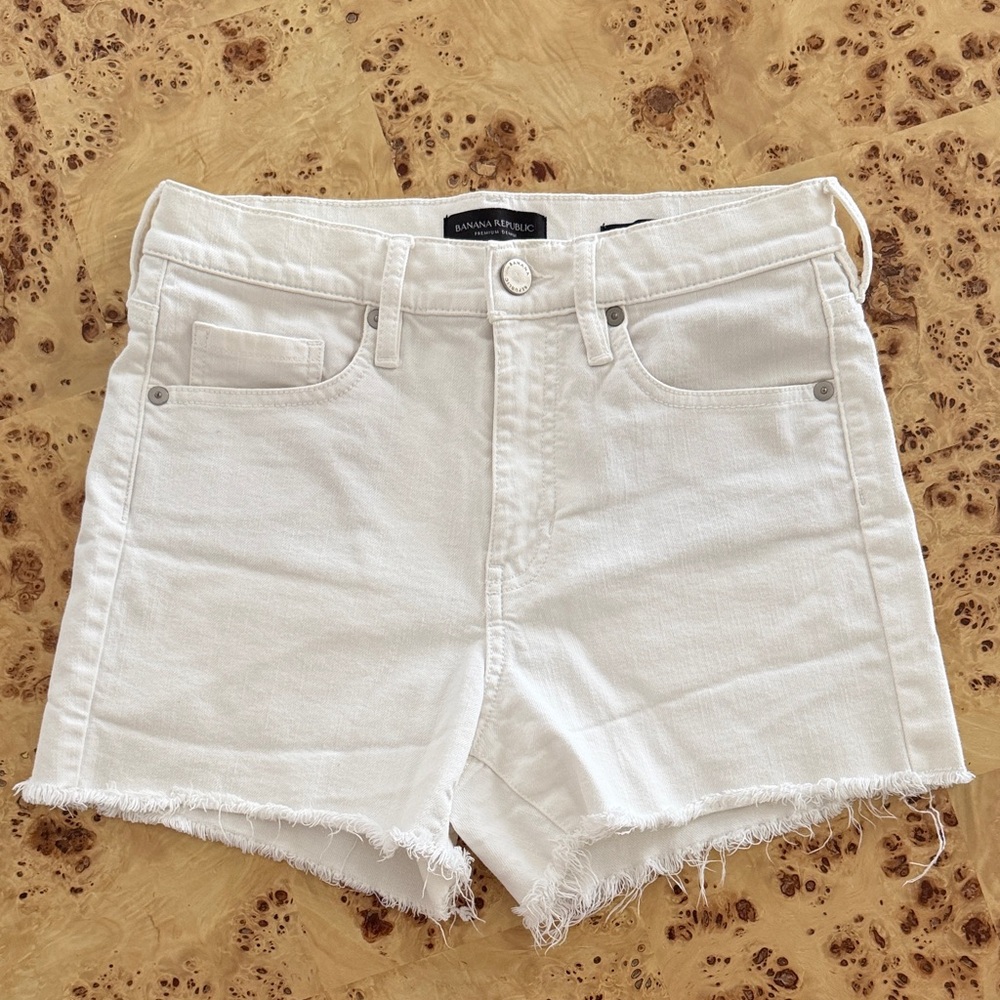 Banana Republic High-Rise White Denim Jeans